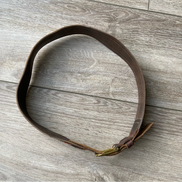 Vintage Levi’s Orange Tab Solid Brass Buckle Leather Belt - Picture 13 of 15